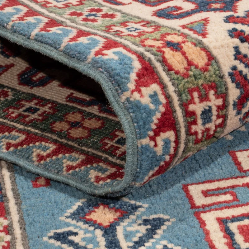 Kazak Teppich 120x186cm - Orientteppich - hellblau