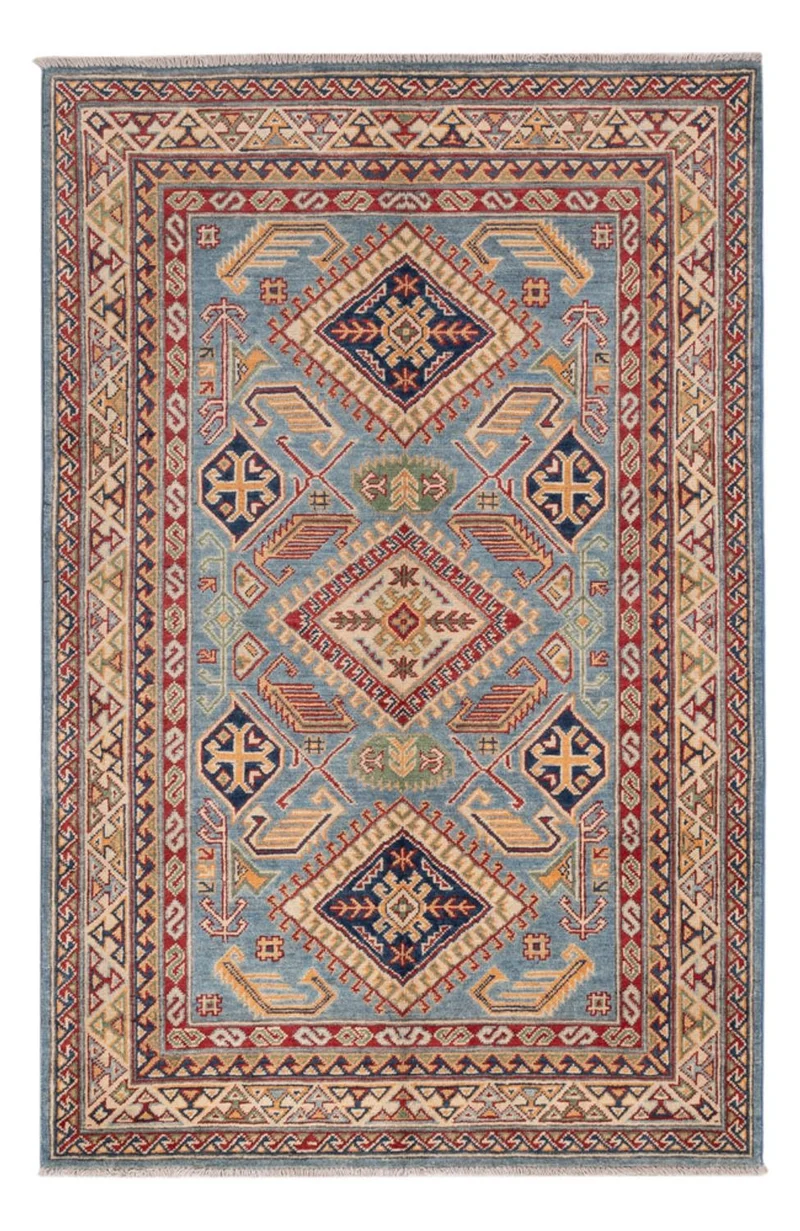 Kazak Teppich 120x185cm - Orientteppich - hellblau