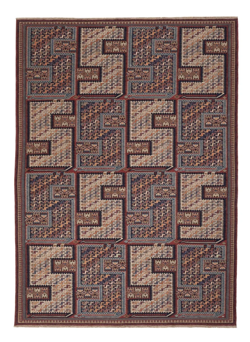 Kelim Afghan Teppich 152x216cm - dunkelbeige