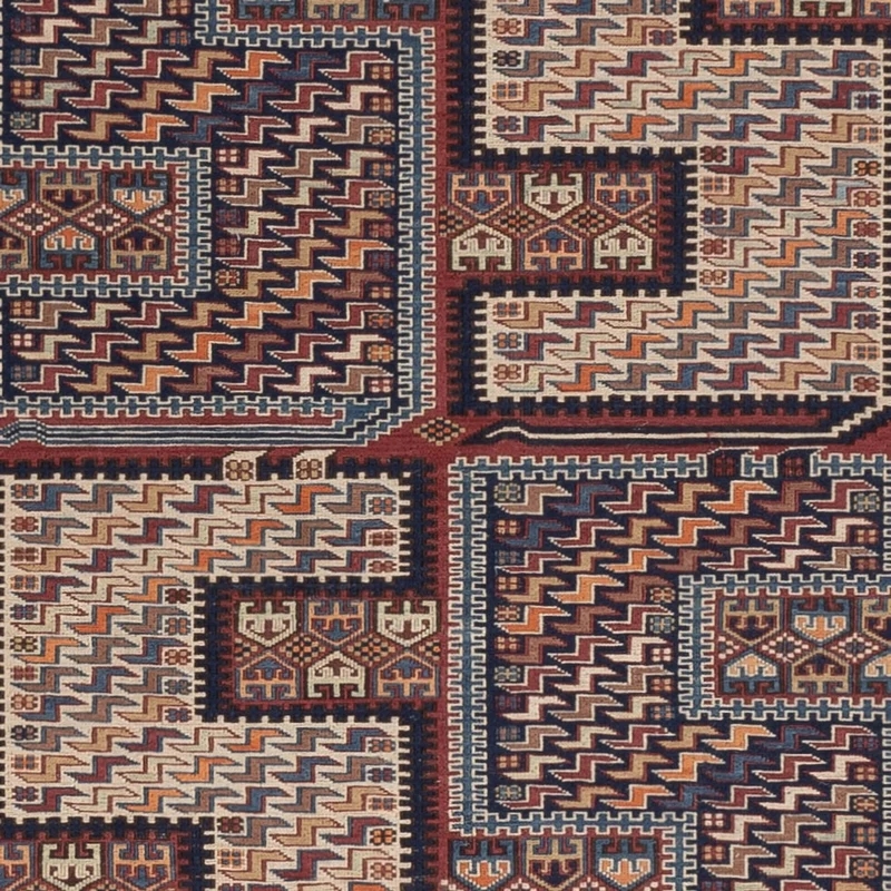 Kelim Afghan Teppich 152x216cm - dunkelbeige