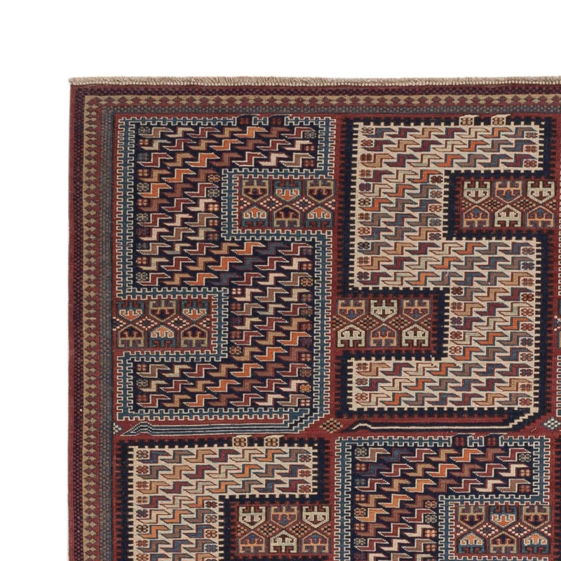 Kelim Afghan Teppich 152x216cm - dunkelbeige