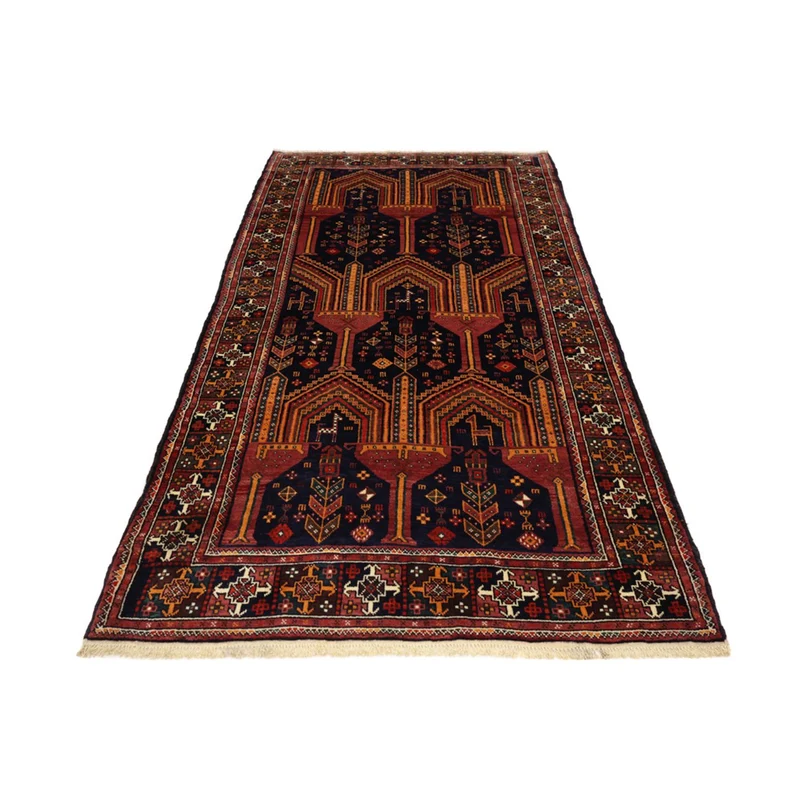 Belutsch Teppich 128x251cm - Orientteppich - dunkelrot