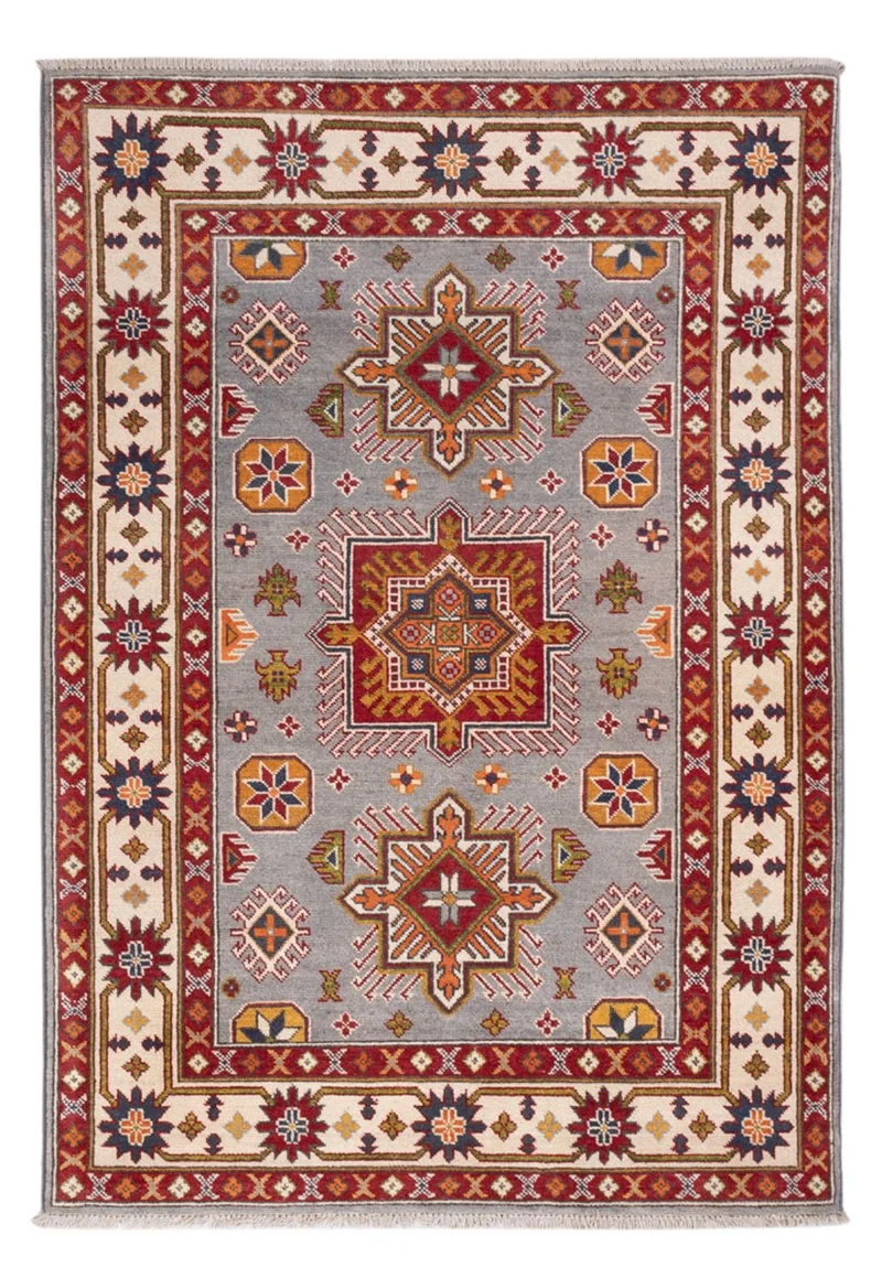 Kazak Teppich 123x181cm - Orientteppich - hellblau