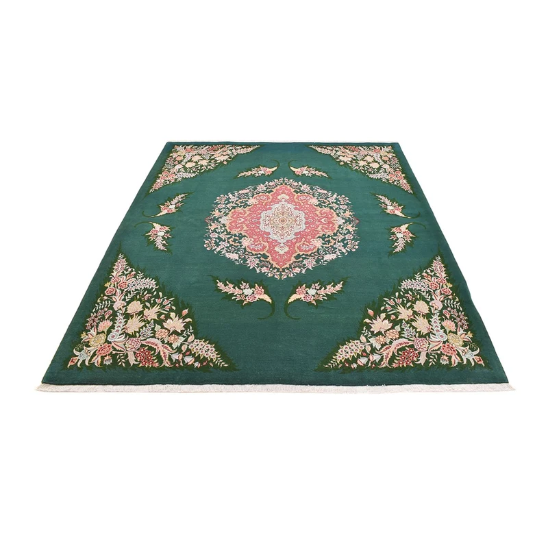 Täbriz - 50 Raj Teppich 200x250cm - Perserteppich - grün