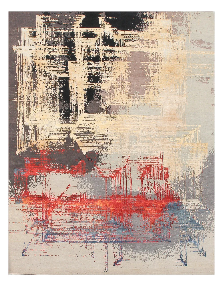 Designer Teppich 240x306cm - mehrfarbig