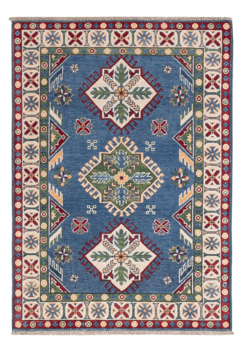 Kazak Teppich 101x142cm - Orientteppich - blau