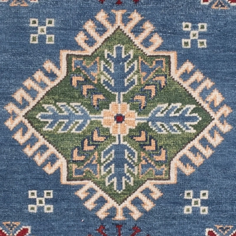Kazak Teppich 101x142cm - Orientteppich - blau