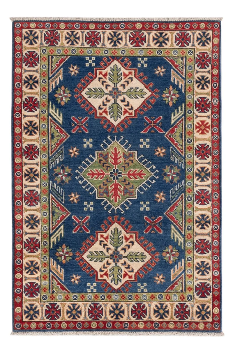 Kazak Teppich 98x152cm - Orientteppich - blau