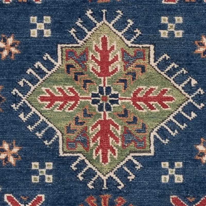 Kazak Teppich 98x152cm - Orientteppich - blau