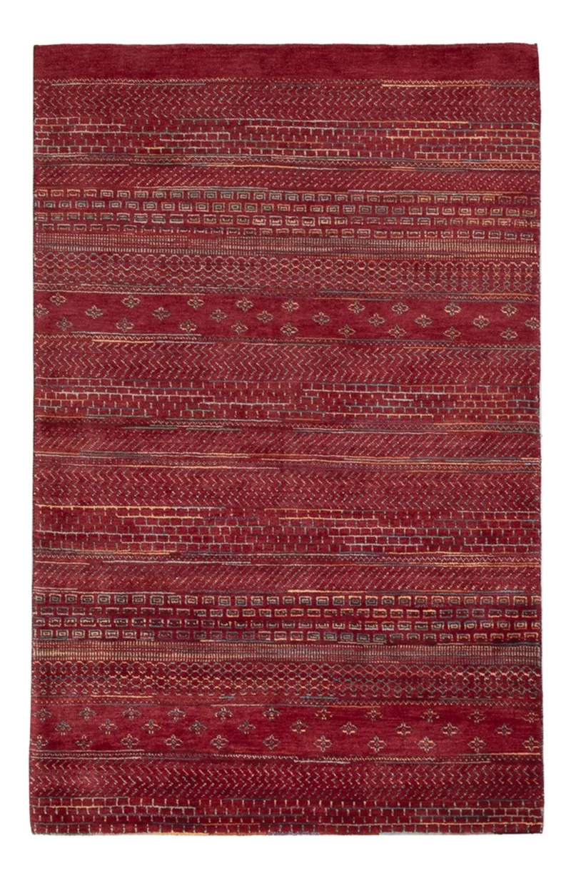 Indo Loribaft Teppich 122x192cm - Wollteppich - rot