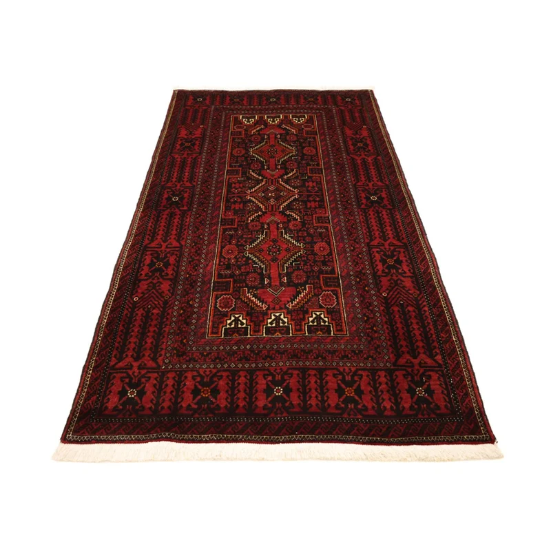 Belutsch Teppich 97x201cm - Orientteppich - dunkelrot