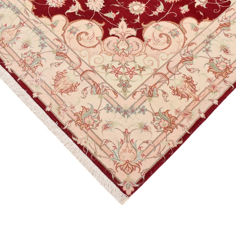 Täbriz - 50 Raj Teppich 152x200cm - Perserteppich - rot