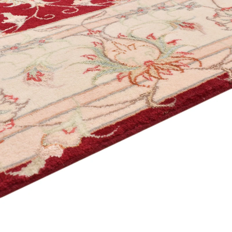 Täbriz - 50 Raj Teppich 152x200cm - Perserteppich - rot