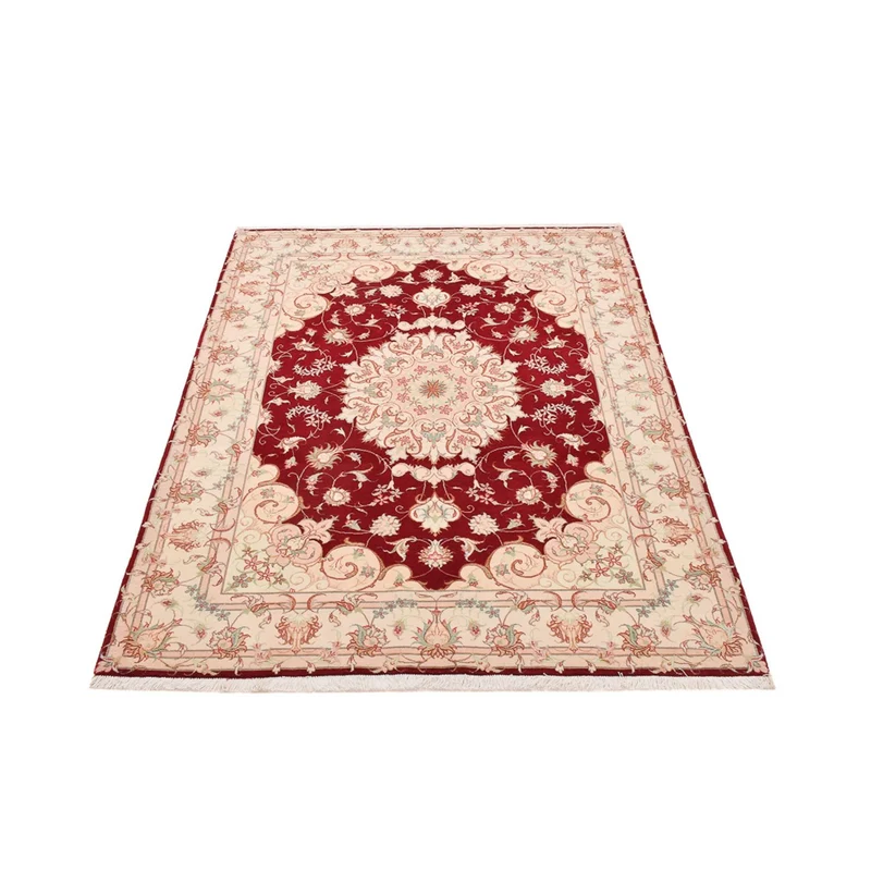 Täbriz - 50 Raj Teppich 152x200cm - Perserteppich - rot