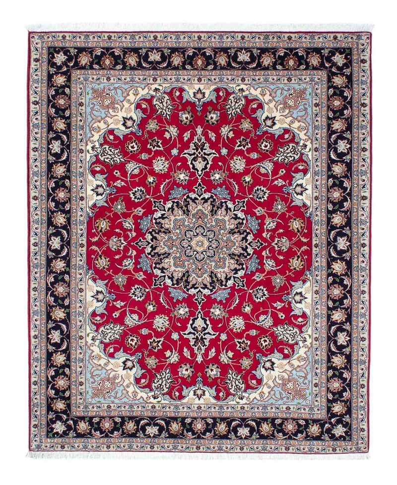 Täbriz - 50 Raj Teppich 153x200cm - Perserteppich - dunkelrot