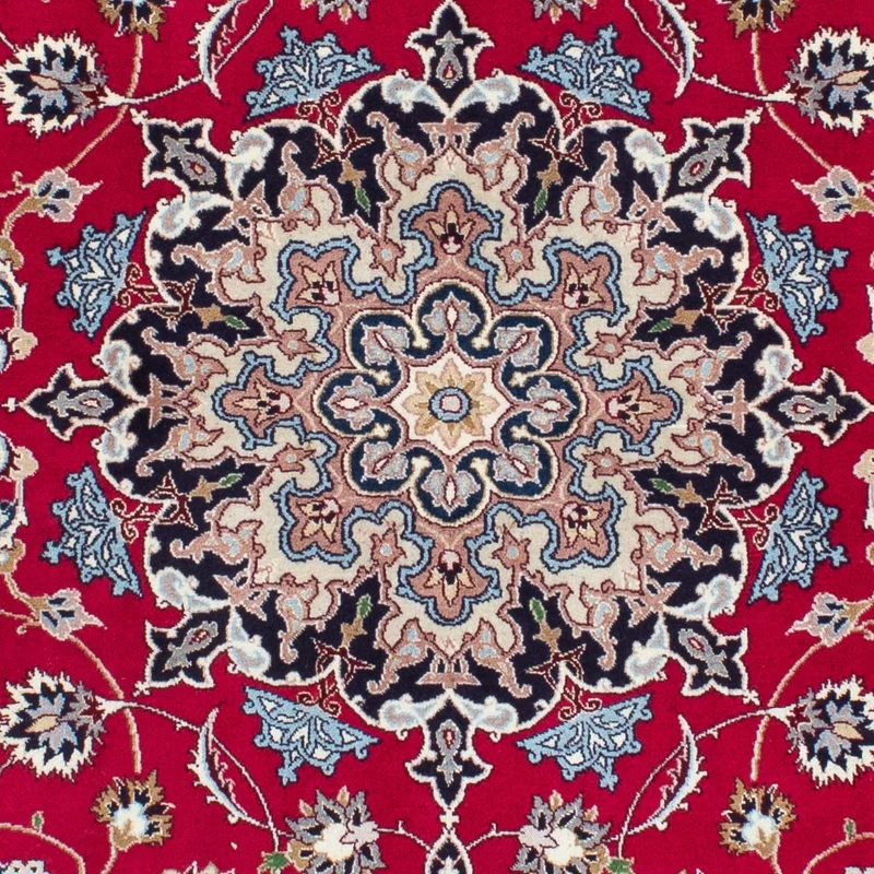 Täbriz - 50 Raj Teppich 153x200cm - Perserteppich - dunkelrot