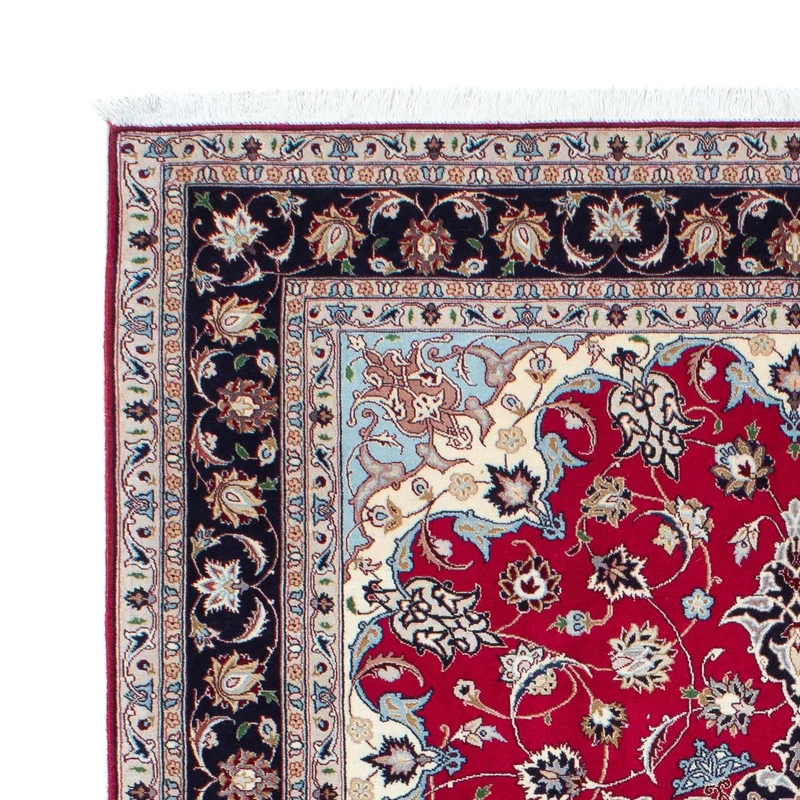 Täbriz - 50 Raj Teppich 153x200cm - Perserteppich - dunkelrot
