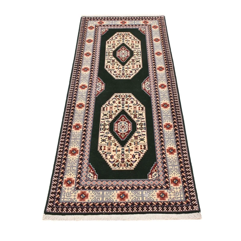Täbriz - 50 Raj Teppich 74x202cm - Perserteppich - dunkelblau