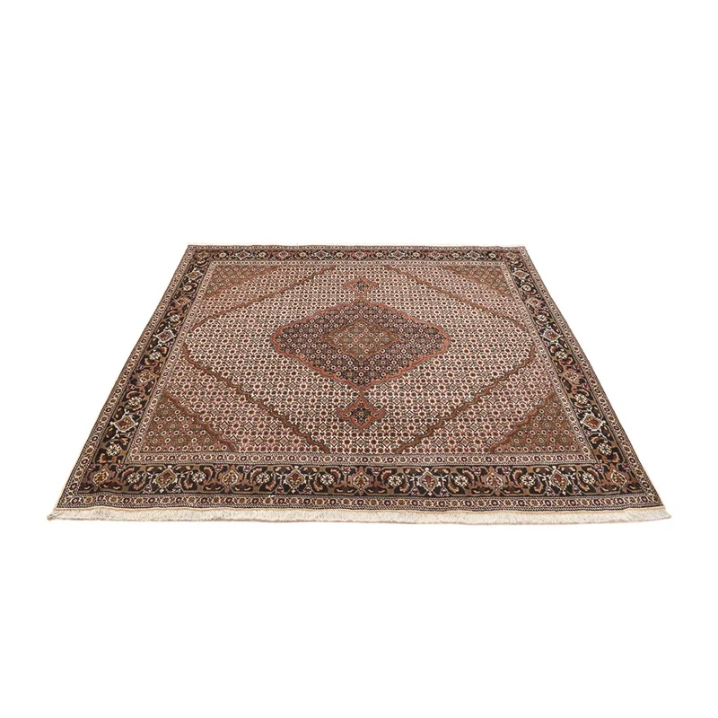 Täbriz - 40 Raj Teppich 202x206cm - Perserteppich - hellbraun
