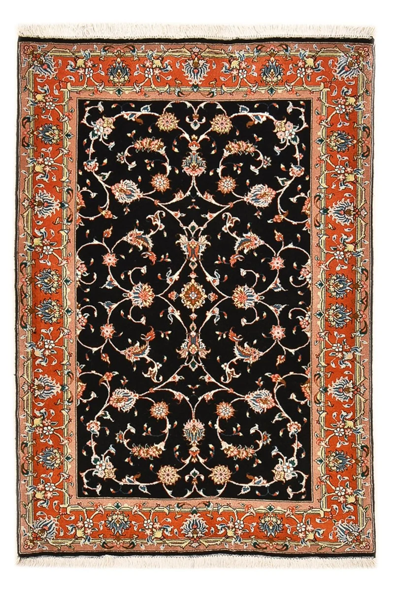 Täbriz - 50 Raj Teppich 102x150cm - Perserteppich - dunkelblau