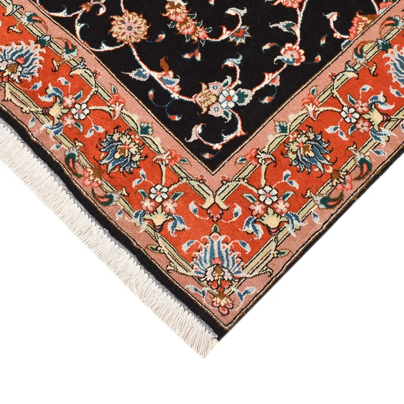 Täbriz - 50 Raj Teppich 102x150cm - Perserteppich - dunkelblau