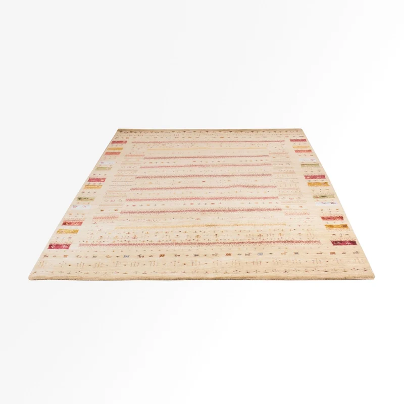 Indo Loribaft Teppich 174x245cm - Wollteppich - creme