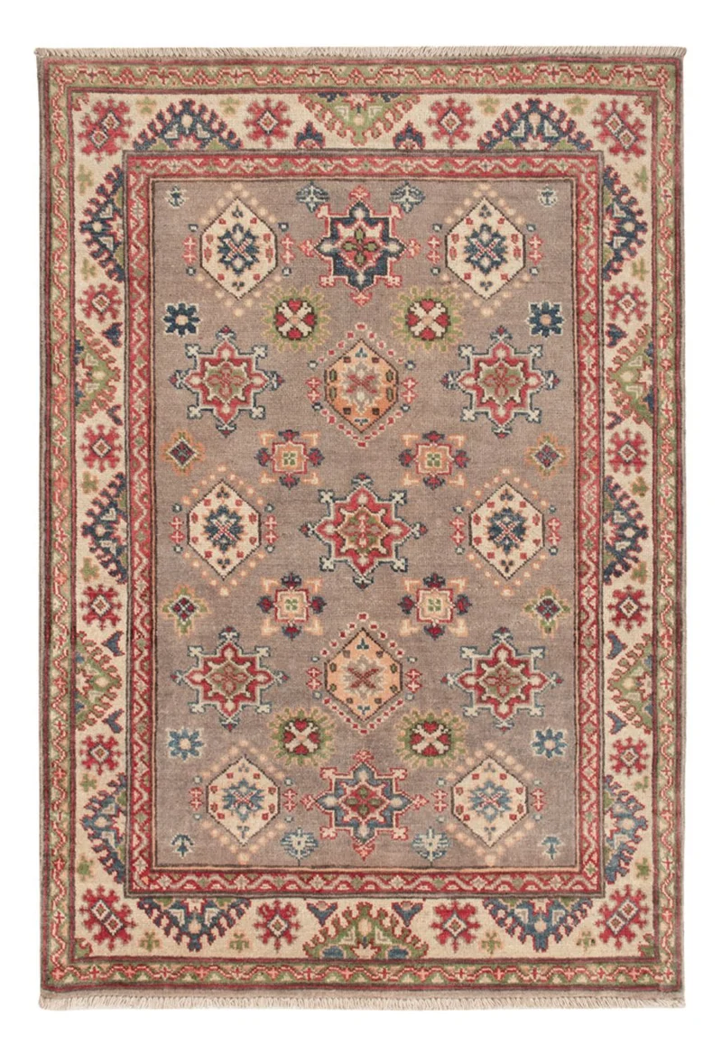 Kazak Teppich 101x146cm - Orientteppich - dunkelbeige
