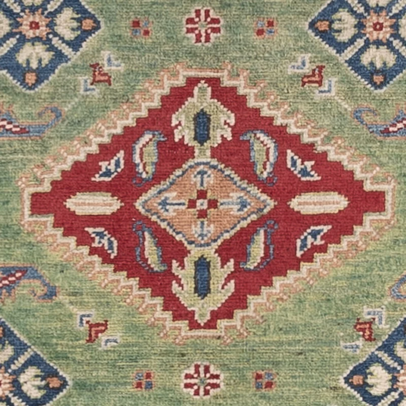 Kazak Teppich 102x139cm - Orientteppich - grün