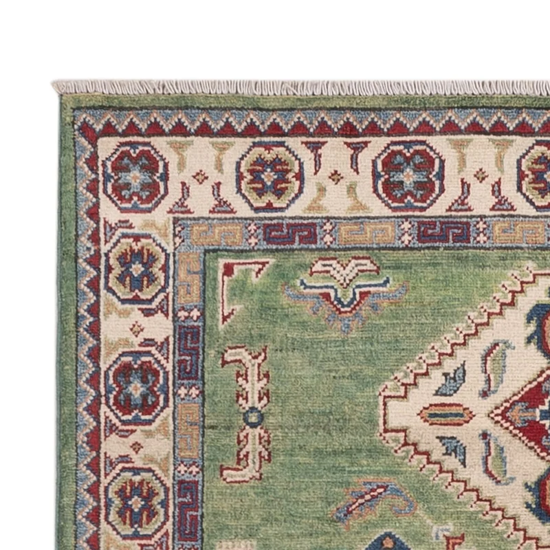 Kazak Teppich 102x139cm - Orientteppich - grün