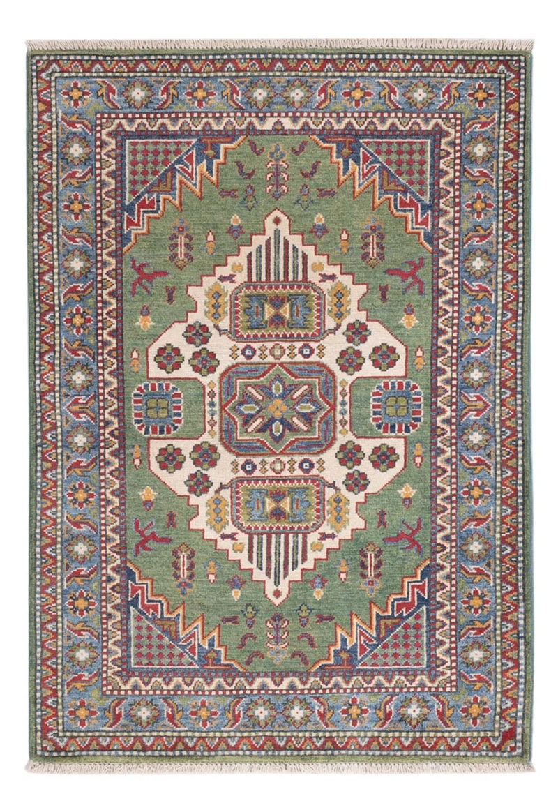 Kazak Teppich 101x144cm - Orientteppich - grün