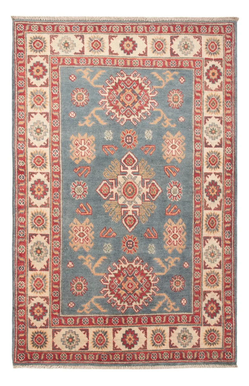 Kazak Teppich 98x150cm - Orientteppich - hellblau