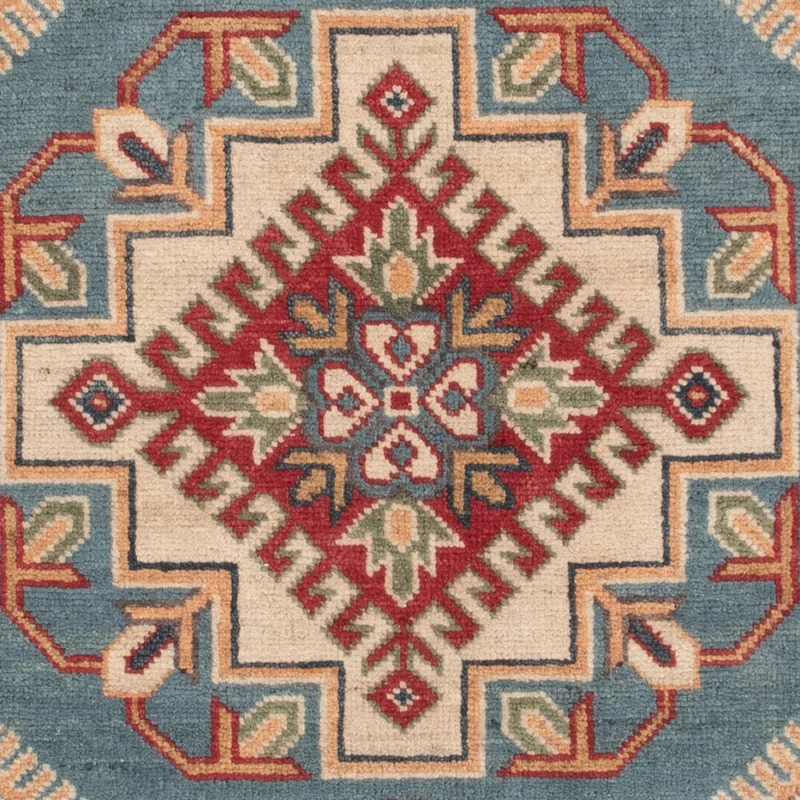 Kazak Teppich 96x146cm - Orientteppich - hellblau