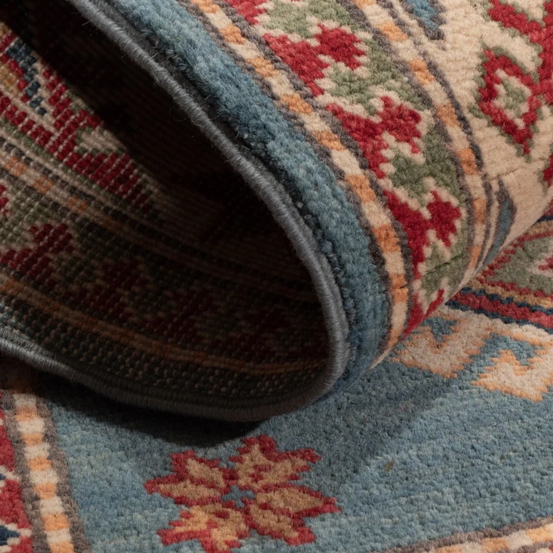 Kazak Teppich 96x146cm - Orientteppich - hellblau