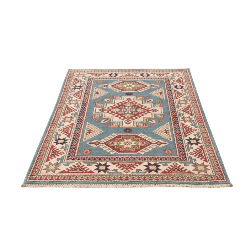 Kazak Teppich 96x146cm - Orientteppich - hellblau