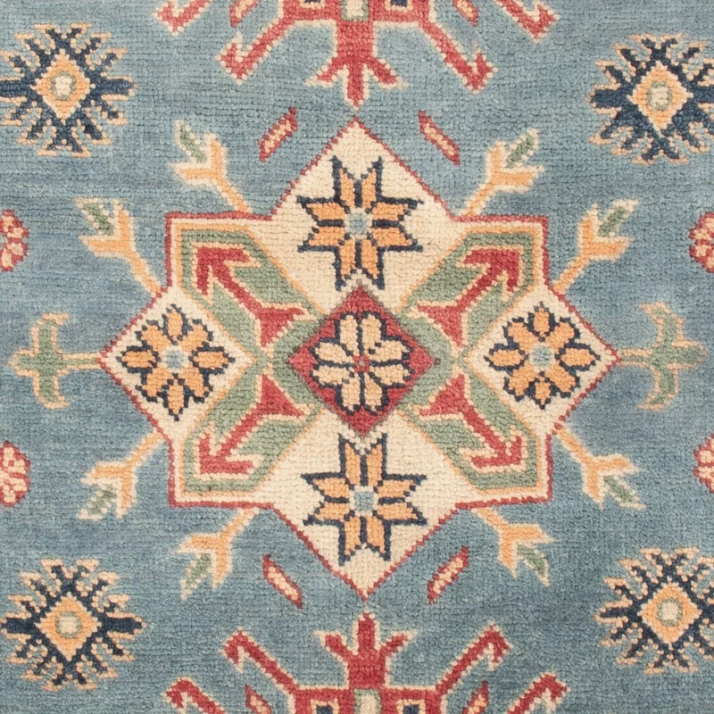 Kazak Teppich 98x147cm - Orientteppich - hellblau