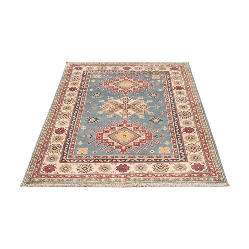 Kazak Teppich 98x147cm - Orientteppich - hellblau