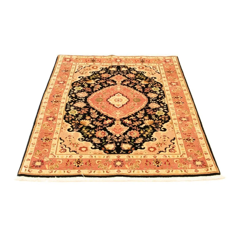 Täbriz - 50 Raj Teppich 100x160cm - Perserteppich - schwarz