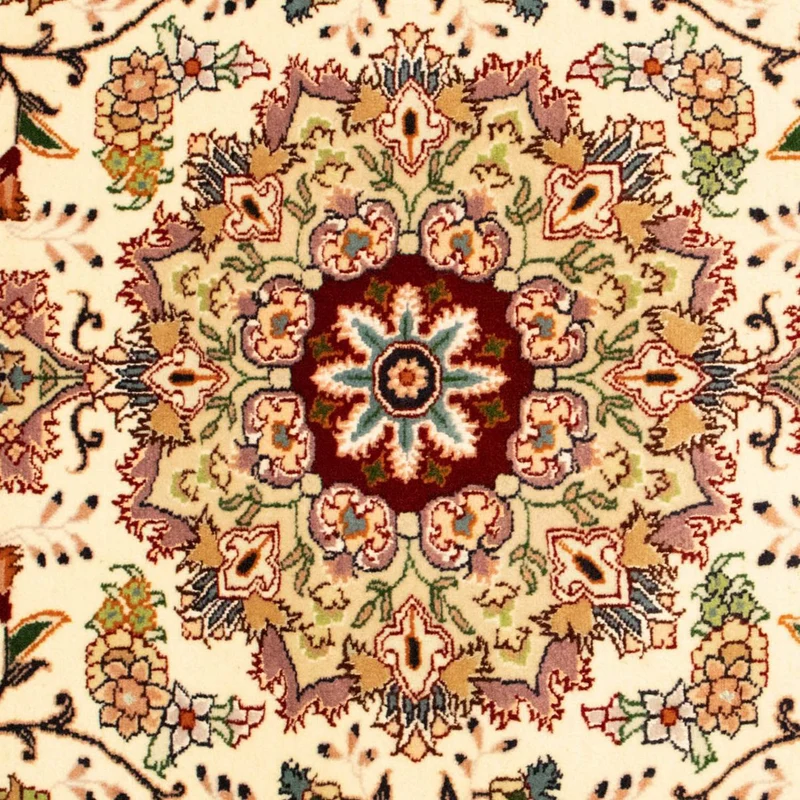 Täbriz - 50 Raj Teppich 103x154cm - Perserteppich - beige