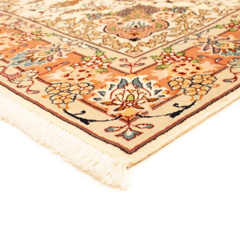Täbriz - 50 Raj Teppich 103x154cm - Perserteppich - beige