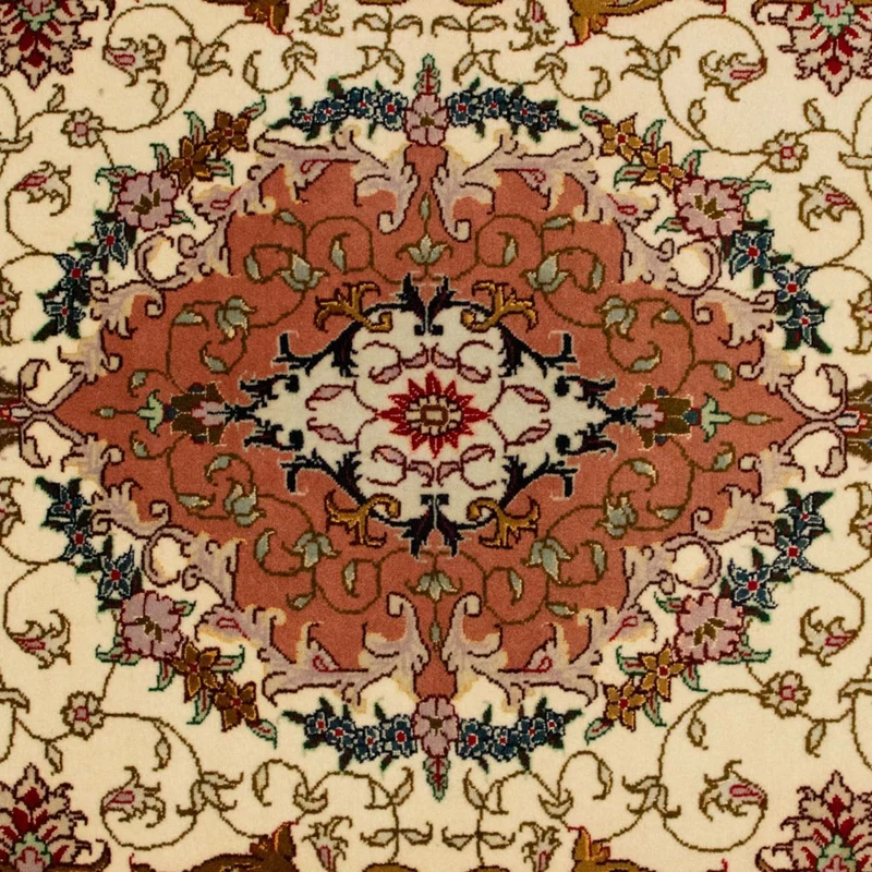 Täbriz - 50 Raj Teppich 103x153cm - Perserteppich - beige