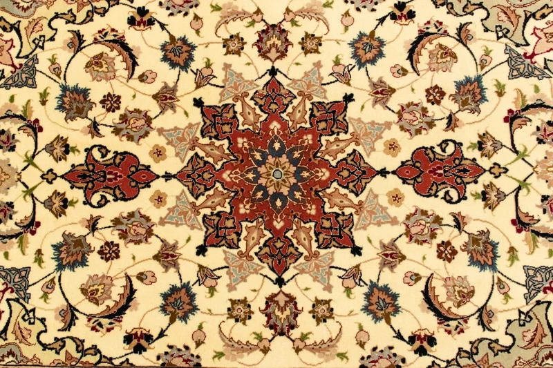 Täbriz - 50 Raj Teppich 100x158cm - Perserteppich - beige