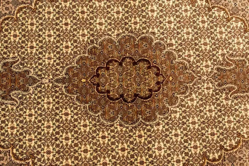 Täbriz - 50 Raj Teppich 102x154cm - Perserteppich - beige