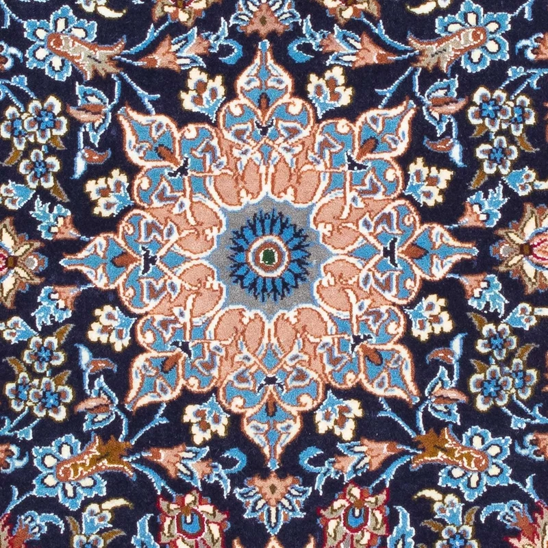 Isfahan Teppich 72x104cm - Perserteppich - dunkelblau