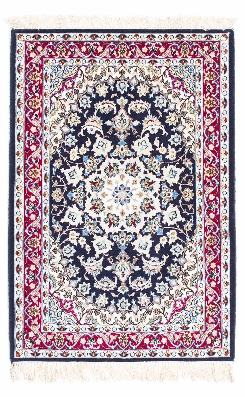 Isfahan Teppich 72x104cm - Perserteppich - dunkelblau