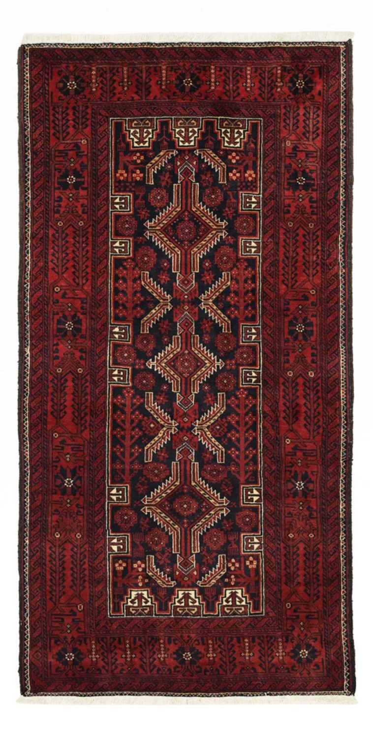 Belutsch Teppich 100x199cm - Orientteppich - dunkelrot