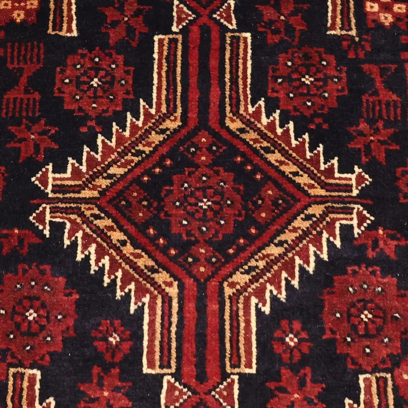Belutsch Teppich 100x199cm - Orientteppich - dunkelrot