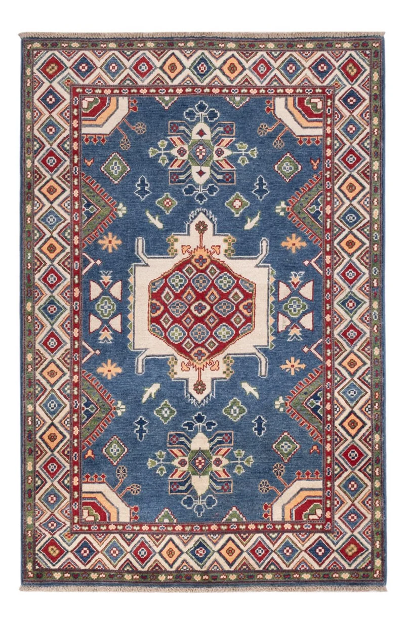 Kazak Teppich 120x182cm - Orientteppich - blau