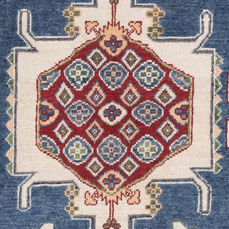 Kazak Teppich 120x182cm - Orientteppich - blau