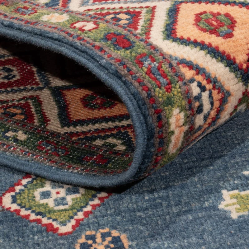 Kazak Teppich 120x182cm - Orientteppich - blau