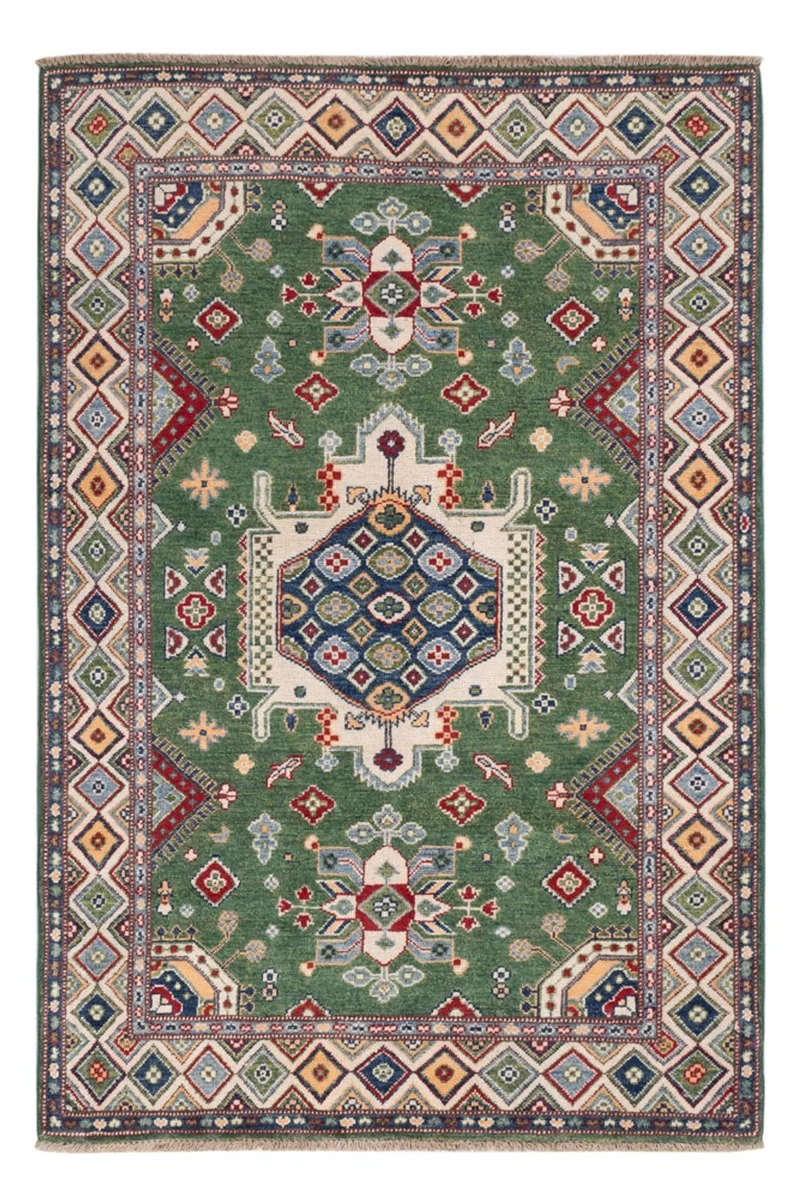 Kazak Teppich 120x177cm - Orientteppich - grün